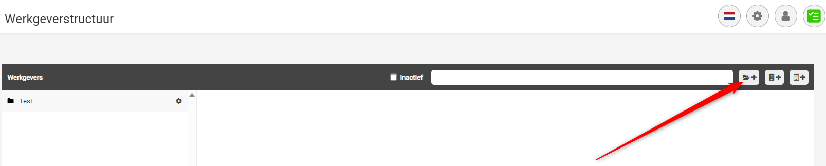 Een screenshot dat de locatie van de knop toont